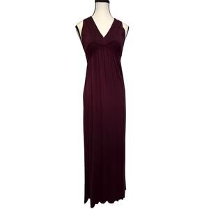 Max Studio Sleeveless Maxi Dress Small Burgundy Braided Empire Waist